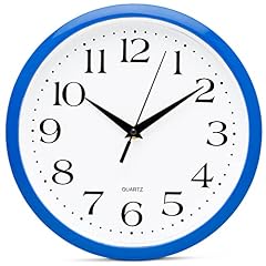 Bernhard Products 10 Inch Blue Quartz Analog Wall Clock Silent, Easy to Read, Quality Construction photo Bernhard Products 10 Inch Blue Quartz Analog Wall Clock Silent, Easy to Read, Quality Construction