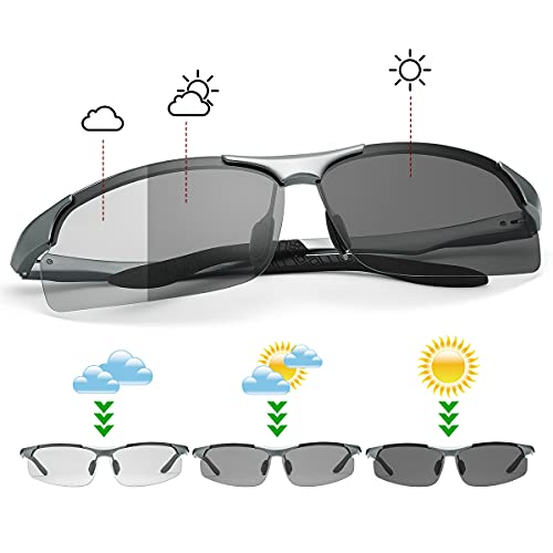 Image of MIRYEA Polarized Photochromic Driving z87 Sunglasses for Men Day Night Safety Glasses