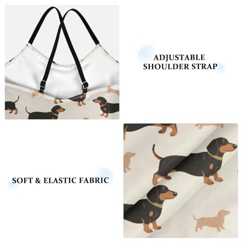 senya Girls Swimsuits One-Piece Swimwear Tie Bathing Suit Beach Summer Round Neck 5-6T Dachshund Pattern3