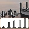 YORANYO 70Sets Chicago Screws Leather Rivets Assorted Screw Rivets Chicago Binding Screws for Decorate and Repair Leather Craft Belt Bag Shoes Purse Bookbinding (Black, M5*15,18,20,25) #3