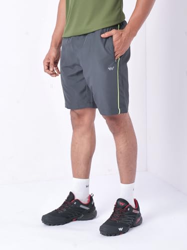 Image of Wildcraft Men's Solid Regular Fit Shorts| Mid Waist with Adjustable Drawcord