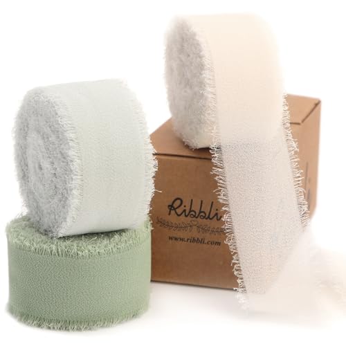 Ribbli Green Ribbon 1 Inch x 3 Rolls