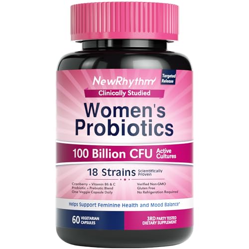 NewRhythm-Probiotics-for-Women-P-5-P-Vitamin-C-Organic-Cranberry-100-Billion-CFU-18-Strains-Probiotics-Prebiotics-No-Refrigeration-Needed-60-Capsules-No-Dairy
