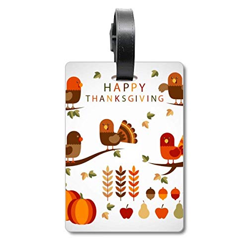 Étiquette de bagage motif dessin animé Thanksgiving Tourister voyage