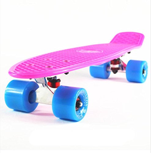 PST@ New Plastic mini cruiser skateboard small skateboarding single banana longboard adult children become warped road skate board , B