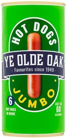 Ye Olde Oak Jumbo Hot Dogs Sausages in Brine, 560g
