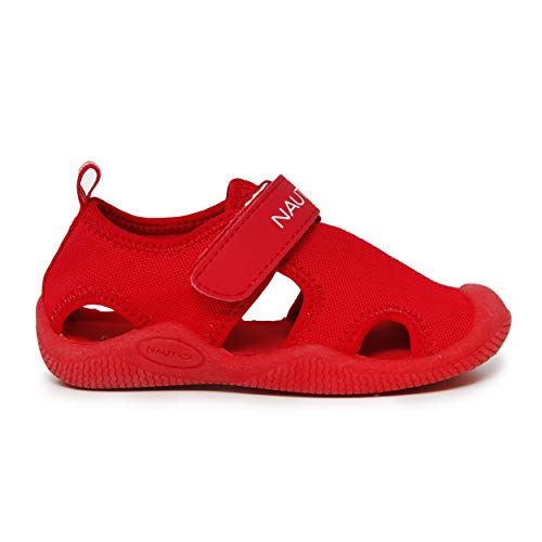 Nautica Kids Protective Water Shoe,Closed-Toe Sport Sandal For Boys And Girls-Kettle Gulf-Red Small Mesh Size-10 #TOP1