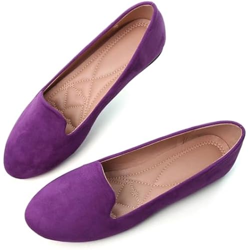 Dear Time Women's Casual Loafers Flats Comfortable Round Toe Dress Shoes Slip On Ballet Flats for Women Work Office Shoes