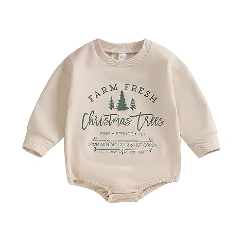 Image of Newborn Infant Baby Girl Boy Oversized Sweatshirt Romper Long Sleeve Bodysuit Fall Winter Outfit Tops Shirts