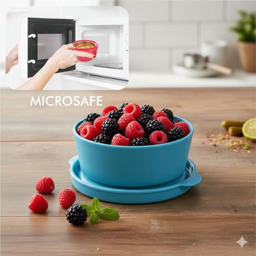 Image of SignoraWare Monarch Mini Mate Stainless Steel Container | Airtight & Leakproof | Small Storage Box for Spices, Chutney, Snacks | Ideal for Office, School & Travel (80ml | EBlue)