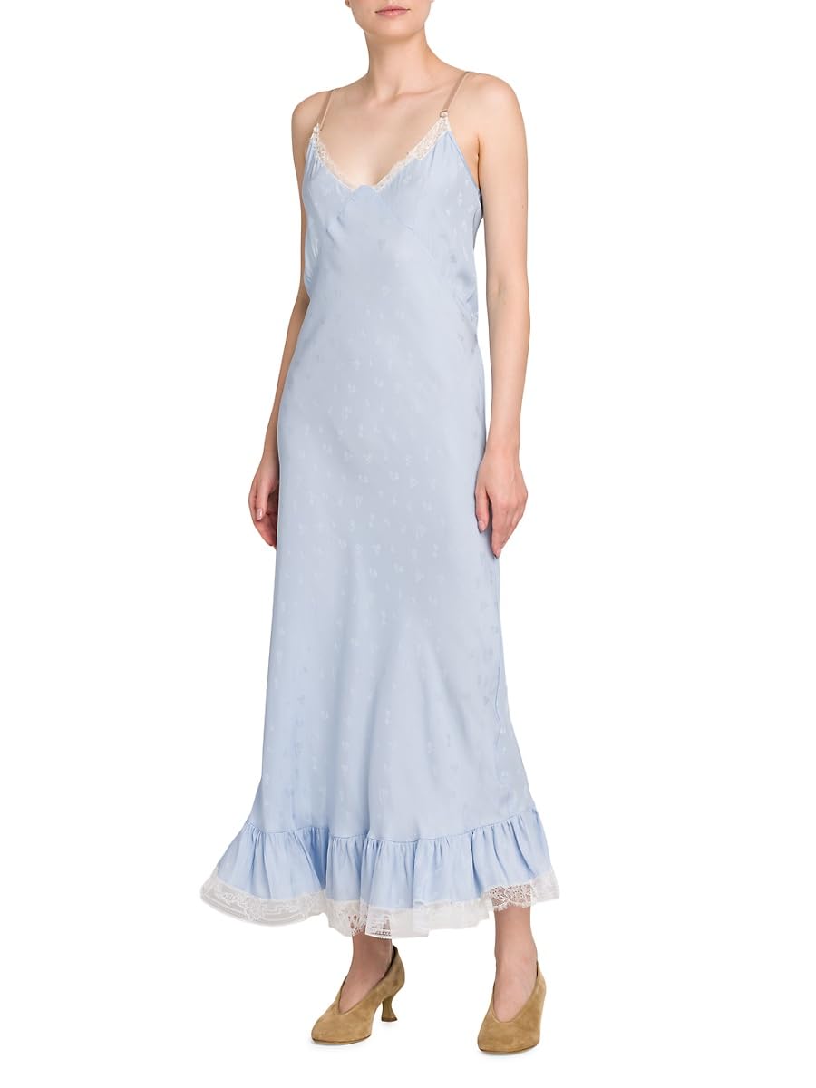 Moschino, Lace-Trimmed Slip Maxi Dress