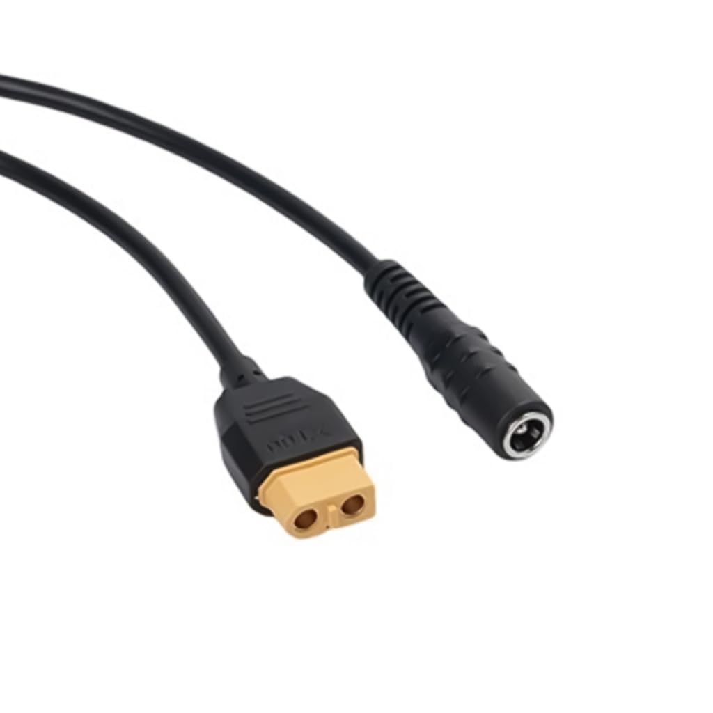 GMBYLBY 20AWG XT60 Female To DC5525/5521 Power Cable Cord Extension Adapter Wire Line For FPV Models Black