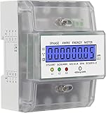 Stromzähler Hutschiene 3 Phasig, Digitaler Stromzähler mit LCD-Display, Digitaler Stromzähler 230v 400V 5-100A, für Drehstromzähler Hutschiene Geeicht