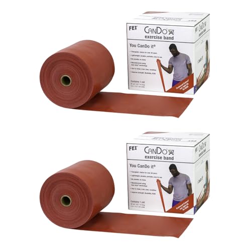 CanDo Twin-Pak Exercise Band, Red, 100 Yard