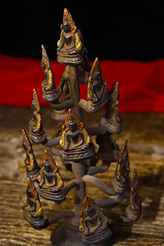 Statue de Shakyamuni en bronze gravé main de 20 cm pour autel - 6