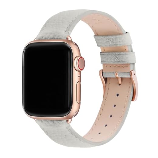 Fullmosa Kompatibelt Apple Watch-armband 38 mm, 40 mm, 41 mm, ersättningsarmband i läder, Apple Watch-ersättningsarmband för iWatch Series SE/7/6/5/4/3/2/1, spänne i elfenbensvitt + roséguld, 38 mm/40 mm/41 mm