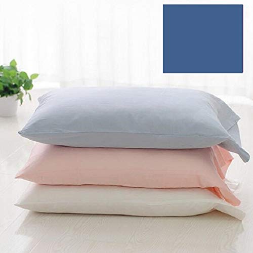 2 X Super King Size Pillow Cases (PAIR) Hotel Quality 260 Thread Count (19" x 36") (Denim Blue)
