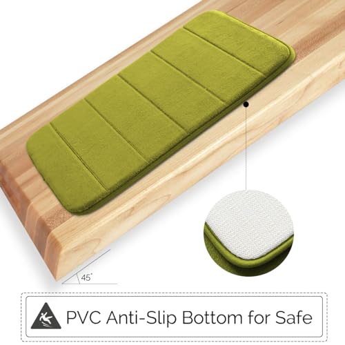 DTXDTech Bathroom Rugs 3 Piece Memory Foam Bath Rugs Set of 3 Non-Slip Bottom Machine Washable Bath Mats Shower Mat Soft Rugs on Bathroom,Bedroom,Living Room,Christmas Decoration,Sage Green by DTXDTech - Used condition - Image 4