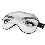 NOHSHE Sexy Eyes Sleep Eye Mask Woman Eyelashes Eyebrows Beautiful Silk Eye Mask Sleeping Soft Eye Shade Cover for Men Women Boy Girl Airplane Travel with Elastic Strap