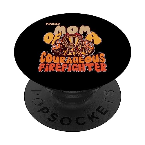 Proud Mom of a Firefighter Matching Family PopSockets PopGrip Intercambiable