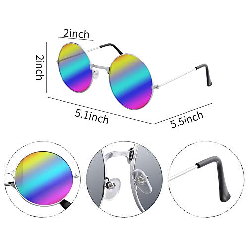 R Horse 7 Pcs Hippie Costume Set Peace Sign Necklaces Flower Headband Hippie Sunglasses Tie Dye Headband 60S Hippie Accessories For Women Men Couples Friends #TOP3