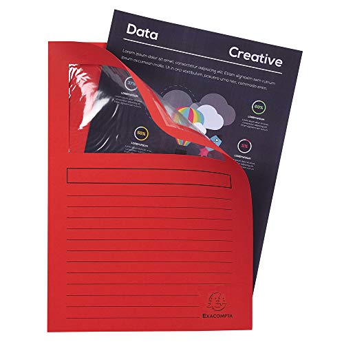 Exacompta 50250E 25er Pack Fenstermappen Super PEFC zertifiziert Karton 160g/m² praktisch und robust für DIN A4 farbig sortiert Dokumentenmappe Einschlagmappe