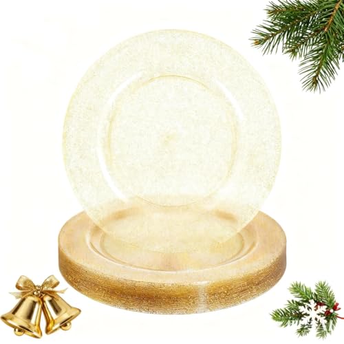 WDF 25PCS Glitter Gold Charger Plates - 12inch Gold Charge for Dinner - Thanksgiving Chargers for Wedding/Thanksgiving Party/Christmas WDF 25PCS Glitter Gold Charger Plates - 12inch Gold Charge for Dinner - Thanksgiving Chargers for Wedding/Thanksgiving Party/Christmas