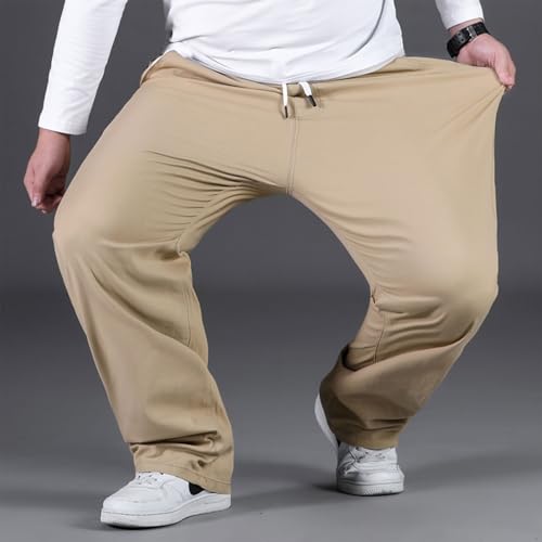 Plus Size Casual Pants for Men Stretchy Straight Leg Baggy Pants Big and Tall Drawstring Joggers Hiking Pants L-5XL3
