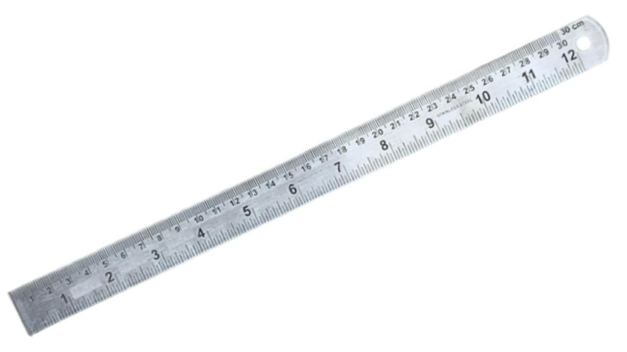 AARNAV Stainless Steel Metal Shatterproof Straight Edge Metric Ruler Ideal for Sewing 15cm, 30cm, 45cm Metal Rulers (30cm SS Ruler)