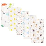 DOINEUFL Mulltücher für Babys, 5 Stück, 50 x 25 cm, 100 % Baumwolle, ultra-saugfähig, weich,...