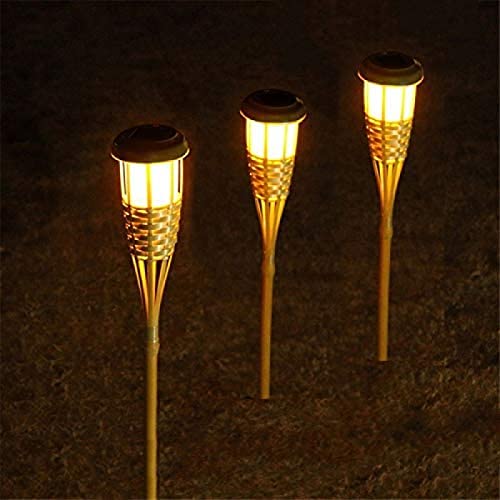 Solar Bambus Fackel Licht für Außenlandschaft, Handwerk Hof Zaun Garten Spike Rasen Lampe