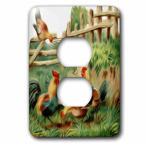 Coque peinture à l'huile coq vintage 3dRose lsp_104625_6 multicolore