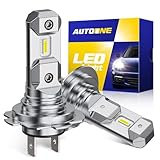 AUTOONE H7 LED Bulb, 800% Brighter 6500K Cool White, No Adapter Required Plug and Play, 1:1 Mini Size Non-polarity H7LL Fanless Halogen Driving Replacement Bulb, Pack of 2