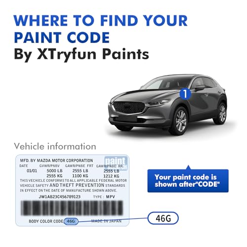 XTryfun 45B Eternal Blue Touch Up Paint Compatible with Mazda, DIY Car Paint Scratch Repair, Quick & Easy Fix Automotive Scratch Repair for CX-5/CX-3/Mazda3/Miata/MX-5 by XTryfun - Image 7