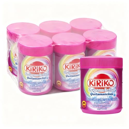 Detergente Oxígeno Activo Quitamanchas en Polvo para Ropa Blanca y de Color, 500g, Pack de 6 Unidades, Limón