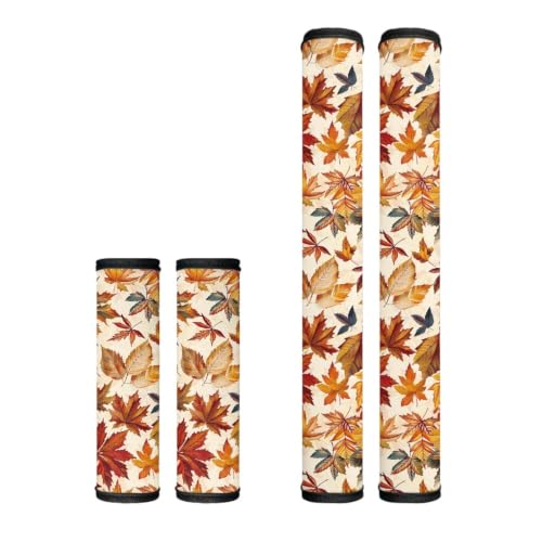 Image of Dreaweet Maple Leaf Fridge Handle Covers Set of 4, Fall Kitchen Decor