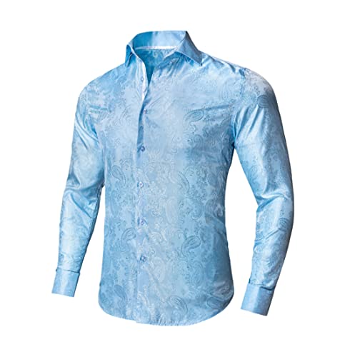 Chemise en soie à manches longues pour homme en satin de mûrier de luxe Cy-1031