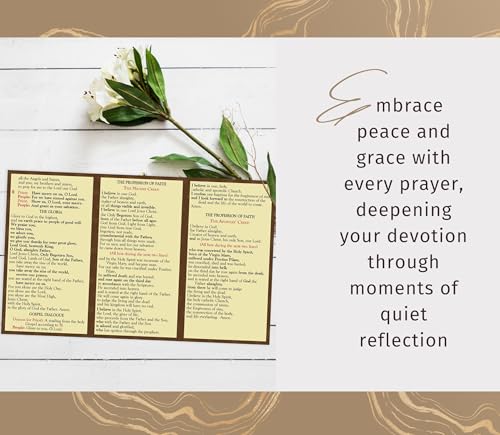 Trendzeen Catholic Mass Response Card - Pocket Size Mass Prayer Response Card, Adoration of the Blessed Sacrament Laminated Holy Cardstock, The Lord’s Prayer - Total 3 Items