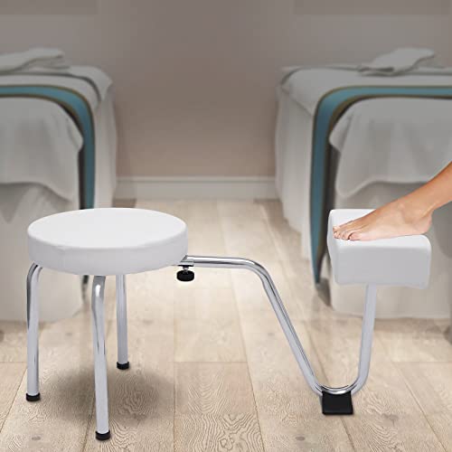 LiFuJunDong Modern Style Salon Spa Pedicure?Stool, Foot Rest Stool Chair Height Length Adjustable, Lightweight Portable Nail Pedicure Stool for Beauty Salon Studio (White)