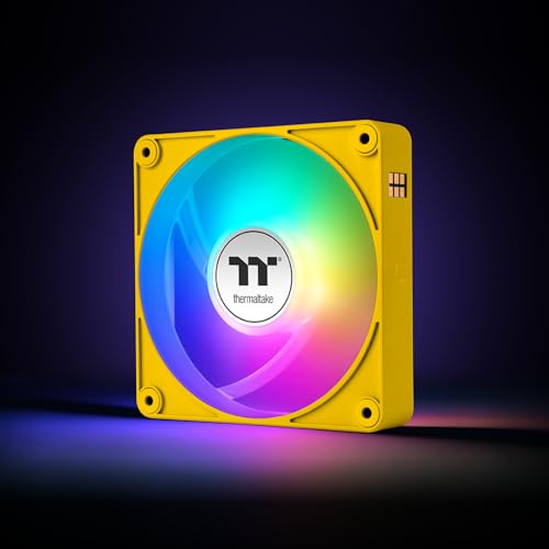 Image of Thermaltake CT140 EX ARGB Sync PC Cooling Fan 3 Pack, PWM 500~1800 RPM, 5V Motherboard Sync, 16.8 Million Colors 9 LEDs, MagForce 2.0 Connectors, Hydraulic Bearing, Bumblebee, CL-F217-PL14GS-A