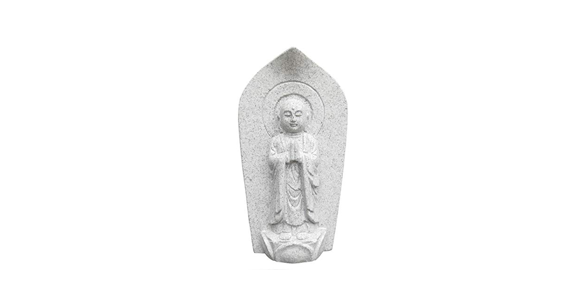 御影石のお地蔵さん 白御影石製、癒し地蔵さん | Healing Jizo made of white granite