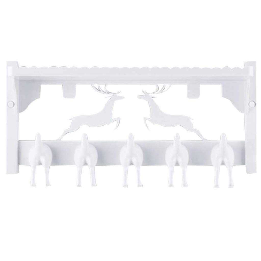 Mobygkfy Wit Wall Hanging Coat Rack Friendly Plastic Entrance Coat Rack Decoration Wall Hanging Clothes Hanger Key Hook(Wit)