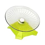 Hamster Running Wheel – 9.4 Inch Silent Flying Disc, Exercise Treadmill, Transparent Non Slip Turntable with Stable Support | Smooth Play Equipment for Small Pets