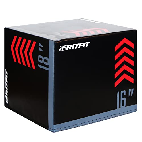 RitFit 3 in 1 Extra Firm Soft Plyo Box Foam Plyometric Box-30”x24”x20”-20