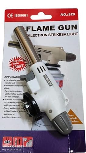 Gas Torch Auto Ignition Butane Gas Blow Torch for Outdoor BBQ Tool Burner Flamethrower Welding Gun Flame Gun Pack of (1)