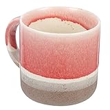 Mikinona Vintage-Becher Tassen isoliert Wasser handhaben Porzellanbecher Ästhetische Kaffeetasse Becher mit Henkel Keramik rot