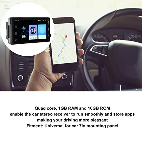 Aramox Sistema de navegação de carro, tela sensível ao toque de 7 polegadas Receptor multimídia Blue