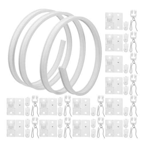 Toddmomy Rail de Rideau Flexible Blanc en Plastique et Acier, Installation Facile Fonctionnement Fluide, pour Décoration Intérieure et Projets DIY à Domicile
