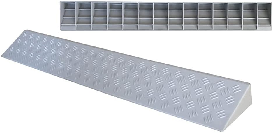 Indoor Plastic Slope Ramp, Width 11-24Cm, Cuttable Threshold Curb Ramp Wheelchair Curb Ramp Deceleration Zone for Sweeping Robot Vehicles/Gray/100X20X9Cm (Yeow 100X22X10Cm)