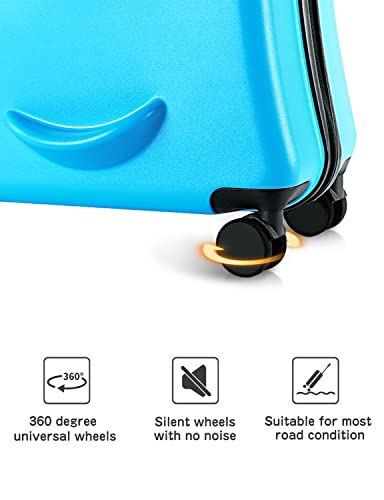 Keypower Ride-On Luggage Case For Kids Children Trolley Case With Wheels Suitcase Travel Fashionable Appearance Funny (24Inch Blue) #TOP3